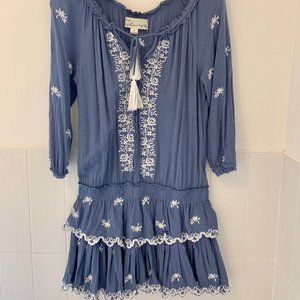 Vintage Havana Long Sleeve Blue Dress
